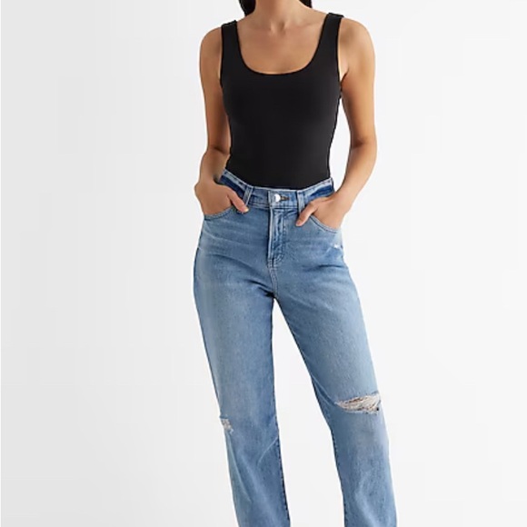 Express Ladies Black Body Contour High Compression Scoop Neck Bodysuit NWT XL - Picture 3 of 4